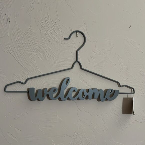 Laundry Room Decor Sign Gray Metal Hanger Welcome Store Sewing Craft Room NWT - Picture 4 of 8